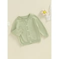 thumbnail image 3 of Bagilaanoe Toddler Baby Girl Knit Cardigan Long Sleeve Sweater Knitwear Coat 6M 9M 12M 18M 24M 3T Kids Fall Casual Tops Outwear, 3 of 7