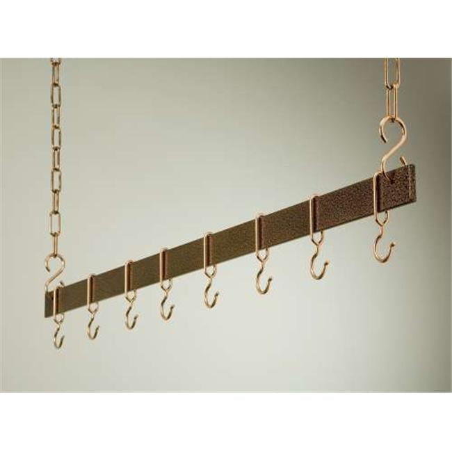 Rogar 1644 48 Inch Hammered Copper Hanging Bar Rack Copper