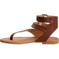 thumbnail image 3 of Journee Collection Womens Kyle Faux Leather Ankle Straps Flat Sandals, 3 of 6