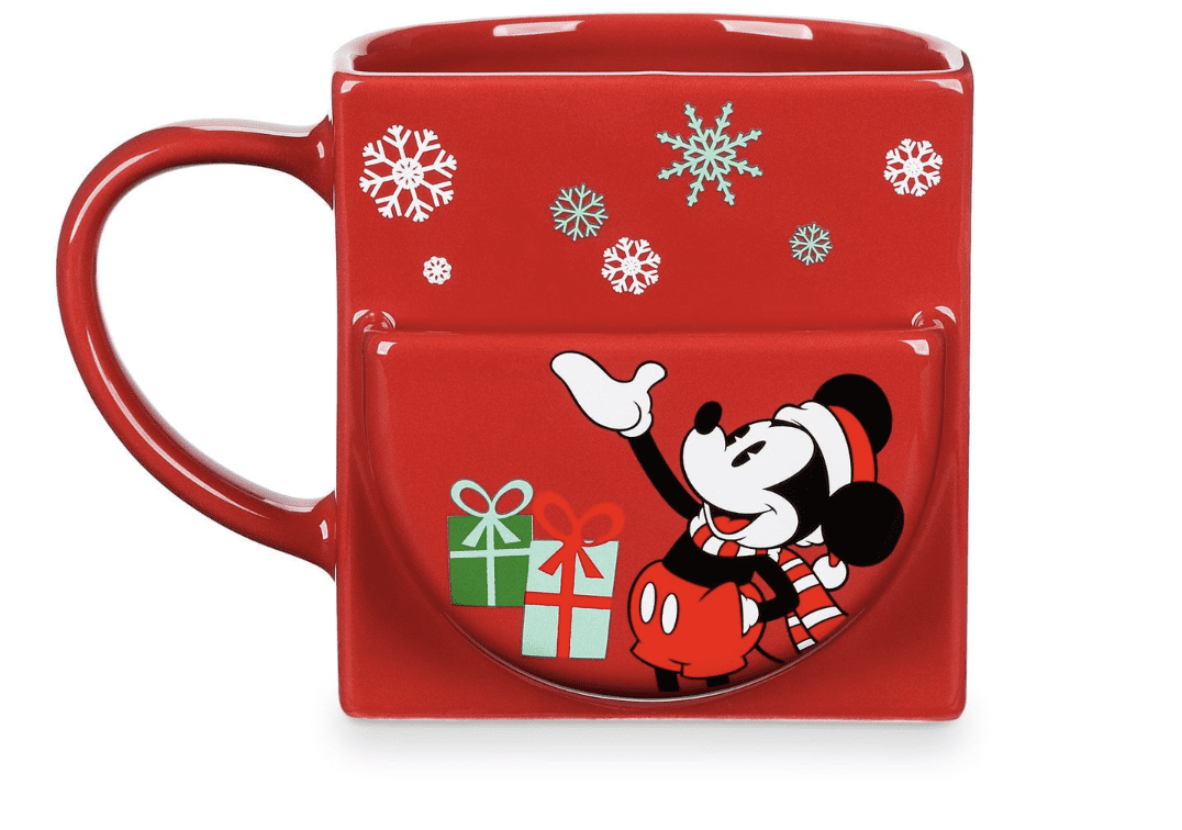Novelty Reindeer or Santa Snack Mug Biscuit Pocket Holder Coffee Tea Xmas Gift