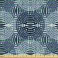 thumbnail image 2 of Ambesonne Abstract Fabric by the Yard Upholstery, Circular Modern Shapes Art, 3 Yards, Ceil Blue and Dark Lavender, 2 of 5