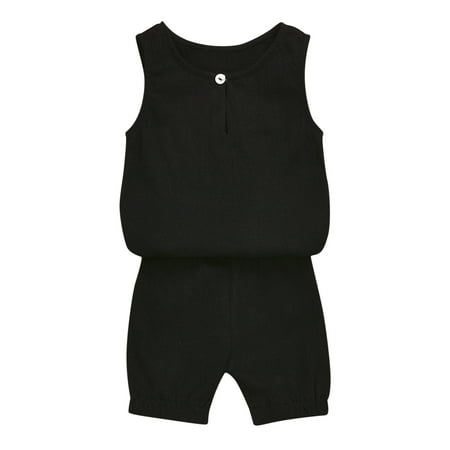 

Fesfesfes Newborn Infant Baby Girls Boys Sleeveless Solid Tops+Short Pants Set