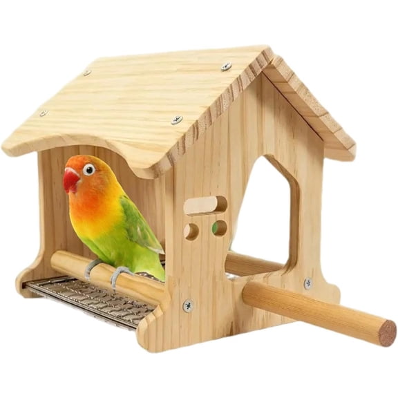 Parrot Nest Box Wooden Hanging Bird House for Small Parrots