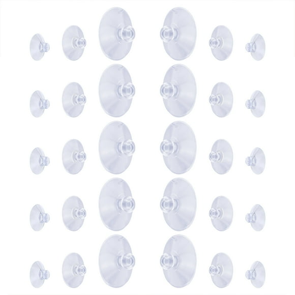 1 Pack (30PCS) Furniture Desk Glass Transparent Anti-Collision Suction Cups Sucker Hanger Pads for Glass Plastic Without Hooks