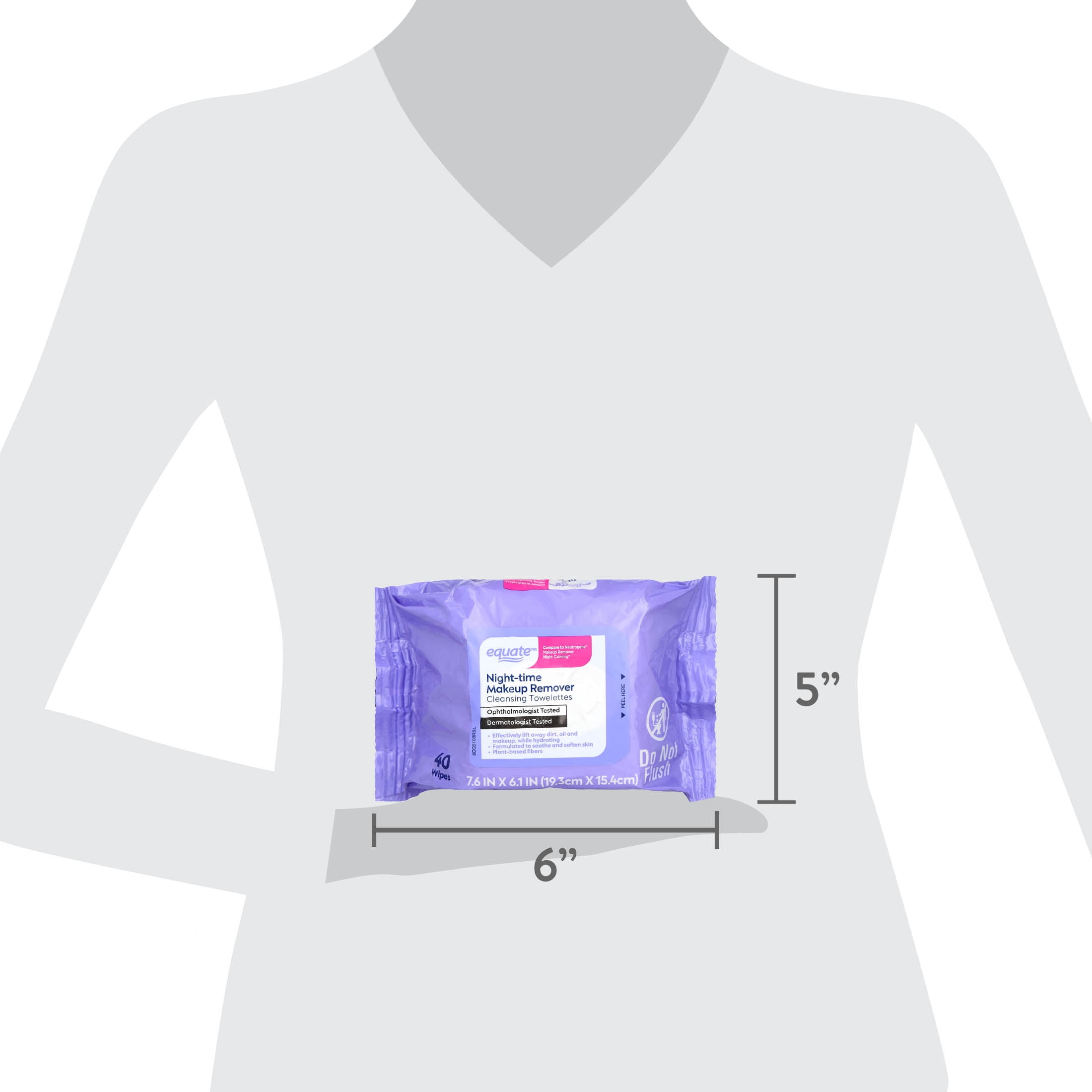 Equate Night-Time Makeup Remover Cleansing Towelettes, 80 Count