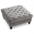 thumbnail image 3 of Nola Dark Gray Tufted Ottoman, 3 of 5