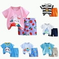 thumbnail image 4 of TOWED22 Toddler Baby Boy Girl Summer Clothes Goose Short Sleeve T-Shirt Tops Plaid Shorts Set 2Pcs Farm Goose Outfit(White,3-9 M), 4 of 4