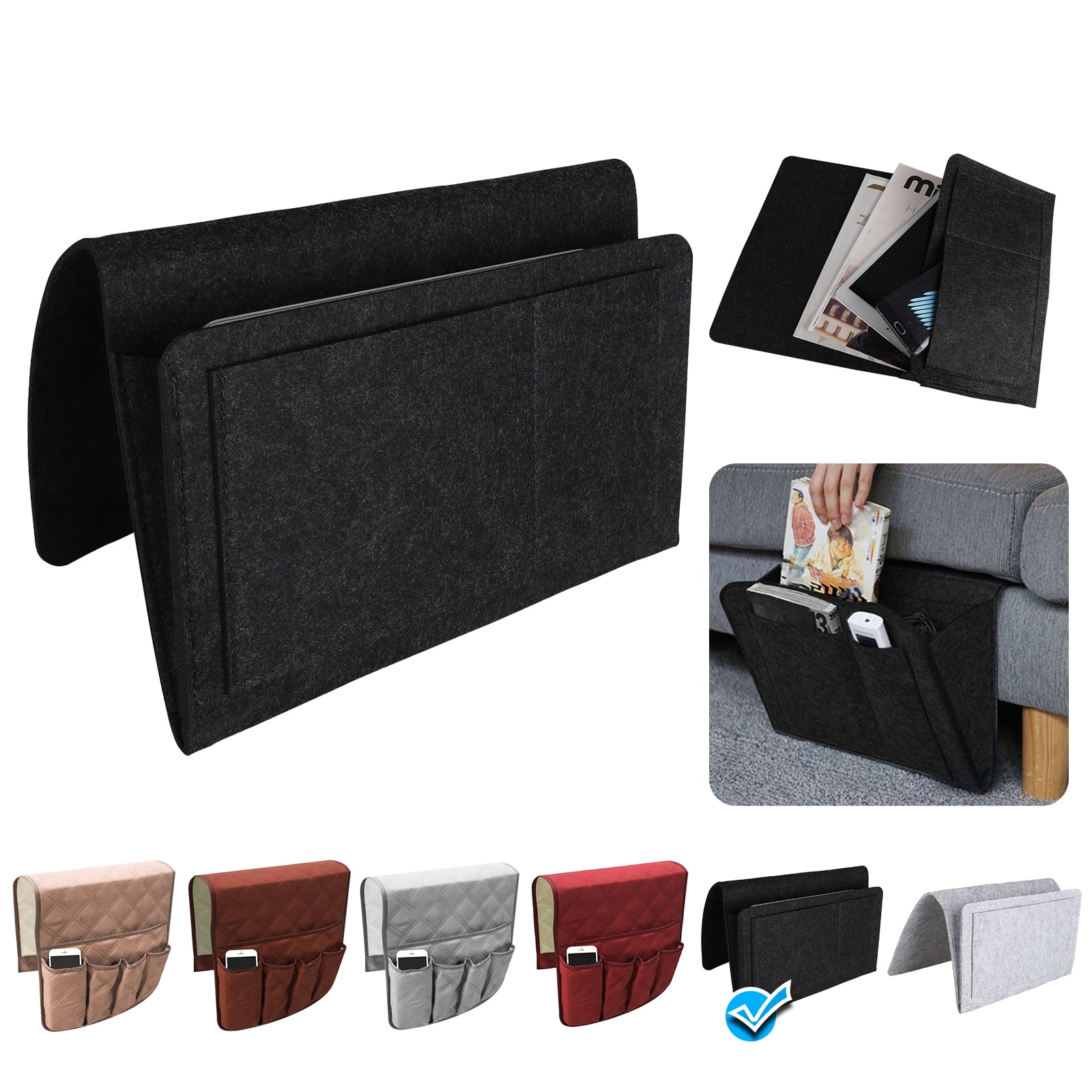 Sofa Arm Rest Hanging Bags Sofa Caddy Storage Bag Organiser TV Remote Control Holder Armchairs Couch Organiser Phone Pouch Chair Tidy Table Space Saver Pocket 