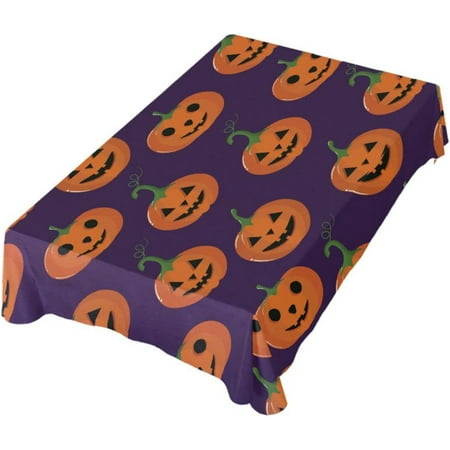 

Hidove Halloween Pumpkin Rectangle Tablecloth 54x54In Dinner Table Cover for Outdoor & Indoor Patio Picnic BBQ Holiday Party Halloween Decoration