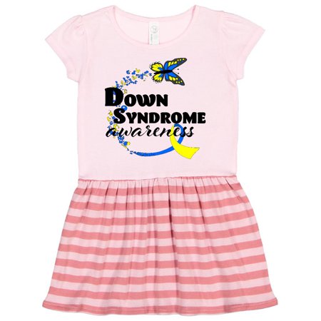 

Inktastic Down Syndrome Awareness with Butterfly and Ribbon Gift Toddler Girl Dress