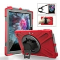 thumbnail image 3 of XYX Case for 10.5 inch Microsoft Surface Go 3 2021/Surface Go 2 2020 with 360 Degree Rotating, Hand Strap, Shoulder Strap, Red, 3 of 7