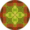 thumbnail image 1 of Ahgly Company Indoor Round Patterned Acid Green Area Rugs, 6' Round, 1 of 6