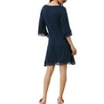 thumbnail image 3 of INSPIRE CHIC Women's Lace Nightdress Modal Soft Half Sleeve Sleepshirt Loungewear Pajama Nightgown S Navy Blue, 3 of 6