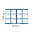 thumbnail image 4 of 2026 Wall Calendar, Yearly Wall Calendar, 34X24 In, 2026 Calendar Planner, Reusable Writing, Residential Space, Blue Trim, 1 Pc, 4 Writing Tools, 10 Adhesive Tabs, 4 of 6