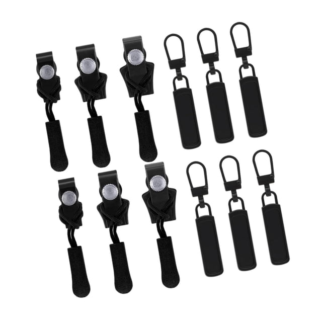 Kit de reparación de cremalleras de 12 piezas, tirador de cremallera de repuesto de metal extraíble universal para ropa, equipaje, maletas, cierres,
