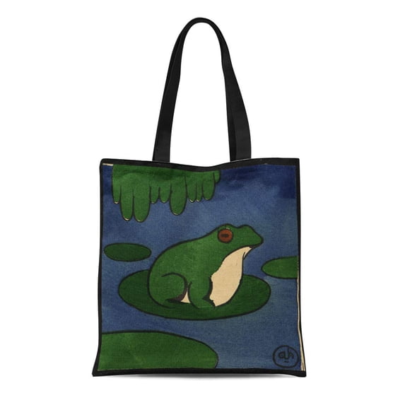 SIDONKU Canvas Tote Bag Vintage Frog Antiquarian Colorful Book Andre Helle Grosses Betes Reusable Handbag Shoulder Grocery Shopping Bags