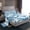 Blue, variant on Feelyou Summer Palm Leaf Bed Sheets for Teens, Slate Blue Flower Floral Print King Sheets, Plant Brotanical Sheet Set, Microfiber Bedroom Decor, 4-Piece