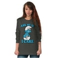 thumbnail image 3 of Grouchy Smurf Ask Me If I Care Grump Long Sleeve TShirt Men Women Brisco Brands S, 3 of 6