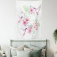 thumbnail image 4 of Hummingbirds Decorations Wall Hanging Tapestry, tropical flowers with flying hummingbirds wild nature bare branches blooms, Bedroom Living Room Dorm Accessories, 40 X 60 Inches, by Ambesonne, 4 of 5