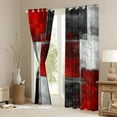 thumbnail image 3 of Manfei Modern Geometeic Square Black Out Curtains,Abstract Plaid Curtains Pack of 2 (42x63 Each),Red Gray White Bedroom Curtains For Teens,Breathable Home Decor, 3 of 6