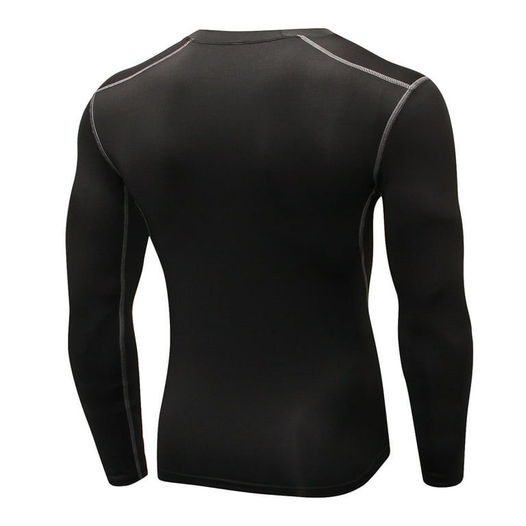  Men's Compression Shirts Long Sleeve High Neck Athletic Workout  Slim Tops Gym Undershirts Active Sports BaselayersA Black : Sports &  Outdoors
