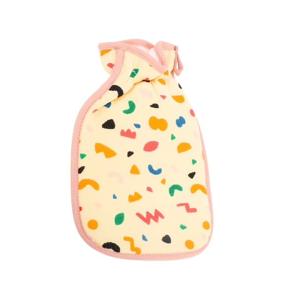 Unique Bargains 1 Pc Alphabet Pattern Drawstring Shower Gloves for Bathroom Pink Assorted Color