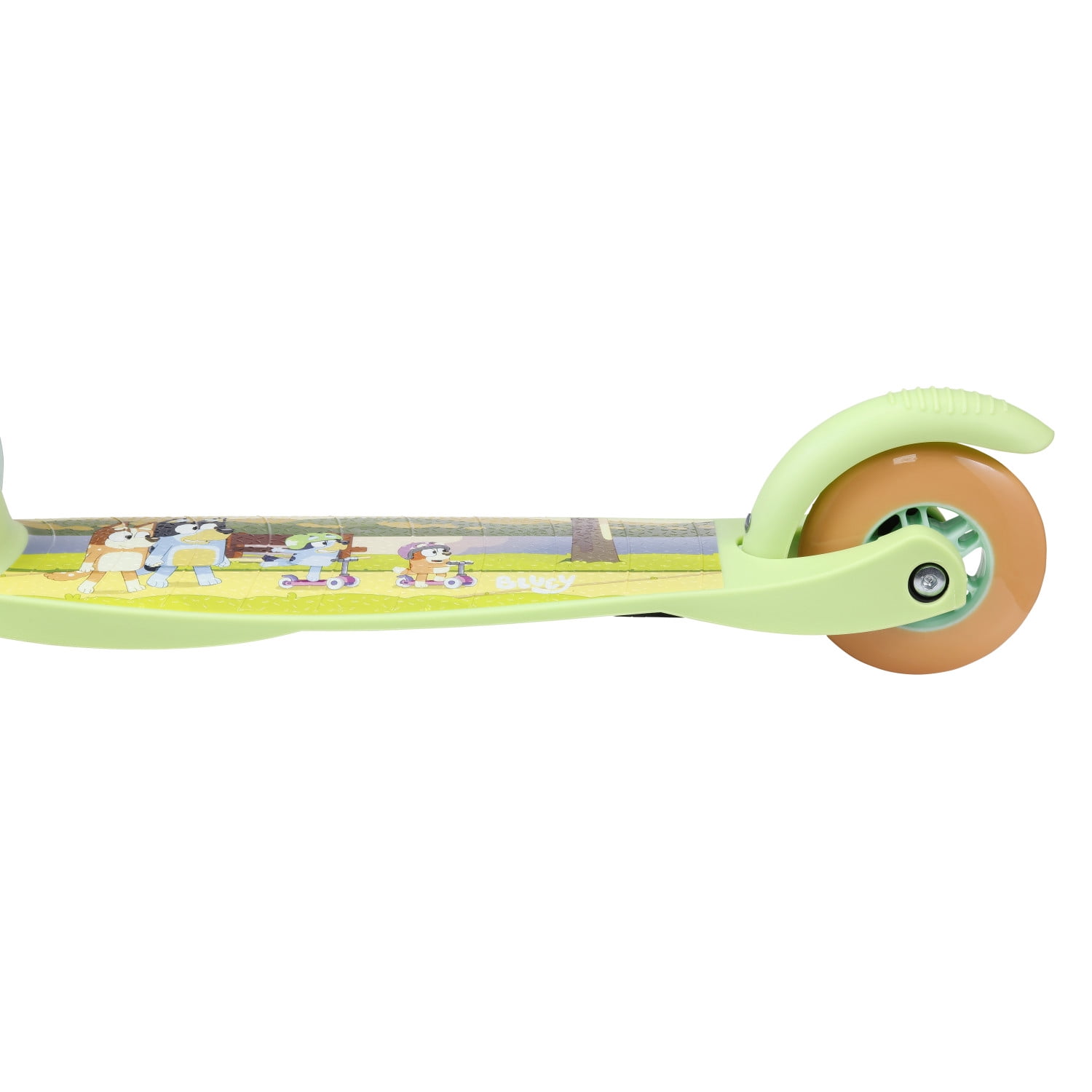 Bluey Bingo Ride-N-Glide Buddies 3D Toddler Scooter, 3 Wheel Kick Scooter for Kids Ages 3+, Green