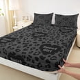 thumbnail image 3 of Manfei Kawaii Sweet Girl Twin Sheet Sets for Teen, Black Cheetah Print Twin Fitted Sheet, Modern Fashion Flat Sheet, Ultra Soft Home Decor, 3pcs, 3 of 7