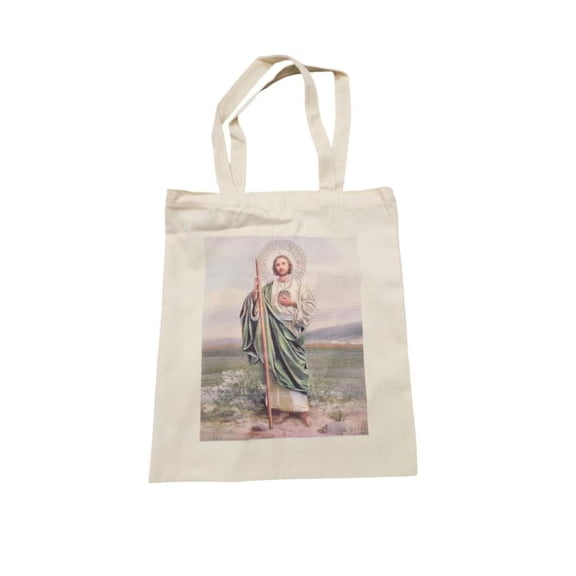 saint jude Canva Tote Bag _ Craft Bag, shopping bag, Prayer Bag, Catholic Bags, Gifts for Mom, Christmas gift