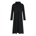 thumbnail image 6 of WIZUTIZ Fall Dresses Long Sleeve Versatile Dress for Women Turtleneck Shirt Women Solid Patchwork Long Skirt, 6 of 6
