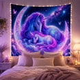 thumbnail image 2 of Unicorn Mother And Foal On Crescent Moon Dreamy Fantasy Style for Unicorn Lovers Celestial Wall Decor Birthday Gift Tapestry Wall Hanging for Bedroom, Nursery and Dorm, 2 of 7