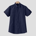 thumbnail image 6 of OSFVNOXV Summer Linen Shirts for Men Lightweight Button Down Short Sleeve Loose Fit Hawaiian Beach Tops 2026, 6 of 8
