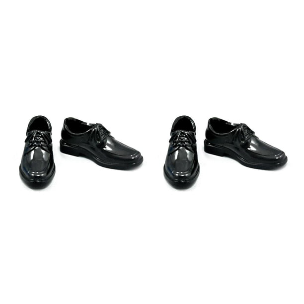 Tholdsy 1/6 Scale Leather Shoes Realistic Body DIY Footwear Simulation Simulated Decorations Shoe Figure Ornament Action Black Prop Negro 2piezas