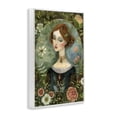 thumbnail image 2 of Stupell Industries Floral Edged Victorian Woman Portrait Painting White Framed Art Print Wall Art, 16 x 24, 2 of 7