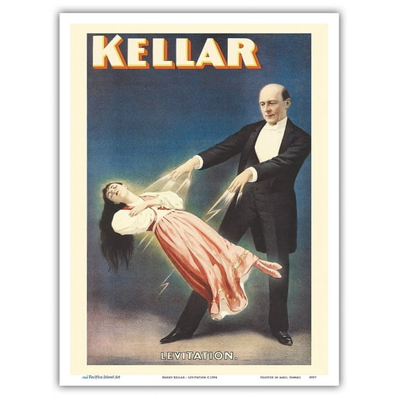 Harry Kellar - Levitation of Princess Karnac - Vintage Magic Poster c.1894 - Master Art Print (Unframed) 9in x 12in
