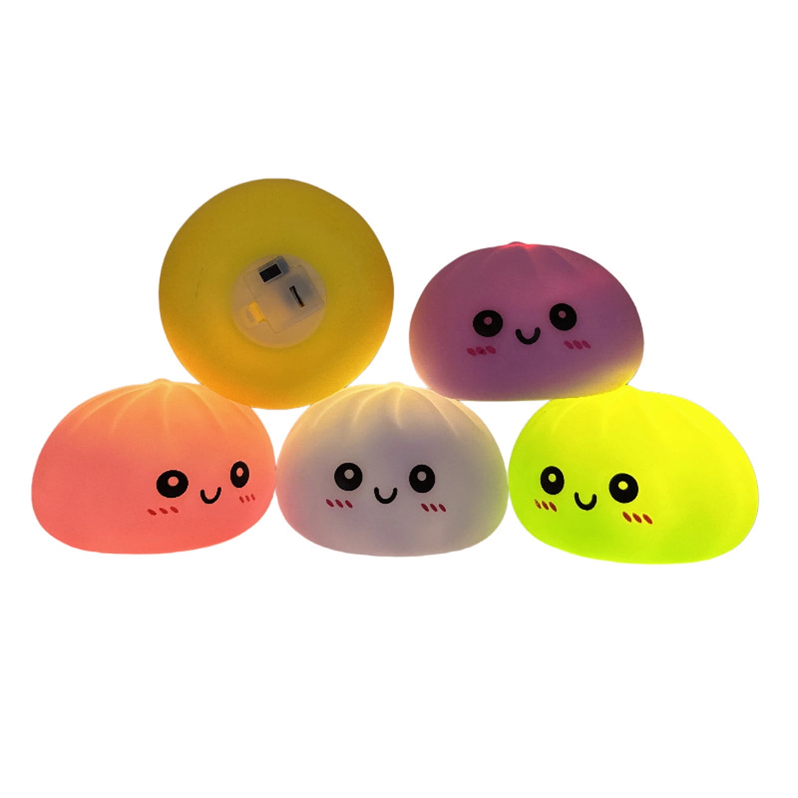 12 Pcs Glowing Cute Dumpling Stress Ball Set, Mystery Decompression Illuminated Bun with Steamed Box, Slow Rising Squeeze Ball for Anxiety Tension Relief, Fidget Sensory T-oy