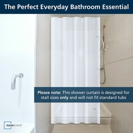 MAINSTAYS MEDIUM WEIGHT PEVA SHOWER LINER 54″ X 78″ FOR BATHROOM STALL – FROSTY