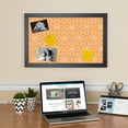 thumbnail image 3 of PinPix ArtToFrames 10x22 Custom Cork Bulletin Board Floral Muted Orange   Poster Board Has a Fabric Style Canvas Finish, Framed in Satin Black (PinPix-546), 3 of 6
