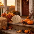 thumbnail image 6 of 1Pc Pumpkin Fall Decor, Woven Wicker Pumpkins for Home, Farmhouse Style, Autumn Thanksgiving Decorations, Fall Centerpieces for Table Porch Mantel Indoor - 7.8'', 6 of 6