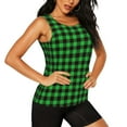 thumbnail image 2 of Wukai Buffalo Plaid Green Black Print &nbsp;Women's Workout Tank Top Mesh Yoga Shirts Athletic Running Tank Tops Athletic Gym Shirts - XX-Large, 2 of 8