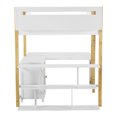 thumbnail image 5 of Euroco Wood Full Loft Bed with Foldable Desk, Cabinet and Shelves for Kids Teens Adults, White, 5 of 19