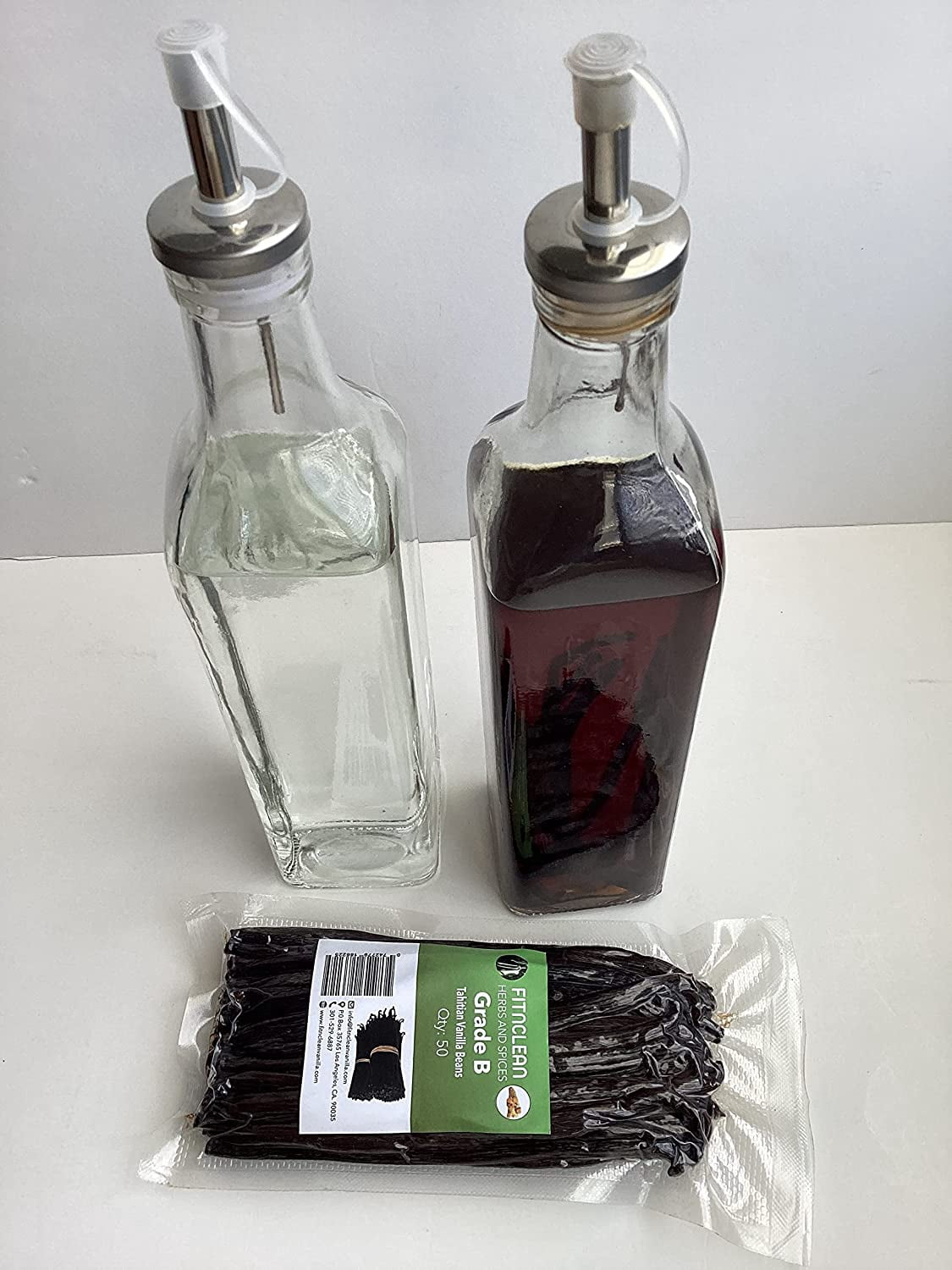 50 Tahitian Vanilla Beans Grade B for extract, Cooking and Baking by FITNCLEAN VANILLA| Fresh 5"-7" NON-GMO Whole Natural Raw Pods
