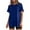 Navy, variant on TKLPEHG Dressy Tops for Women Fashion Round Neck Tshirts Summer Solid Color Short Sleeve T Shirts Lightweight Casual Loose Going Out Tops Blouse(Yellow,XL)
