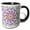 Black/White, variant on 3drose, Colorful Abstract Hypnotic Round Tile Pattern Mosaic Background, 11oz Mug