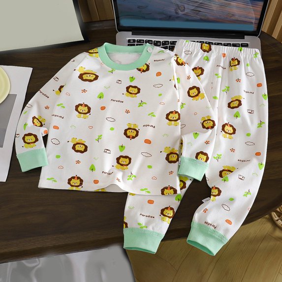 Duqingm Toddler Boys Clothes Dinosaur Print 3 6 12 18 24 Months 3T 4T 5T Outfits Long Sleeve Pullover Jogger Pant 2PC Sets (Light Green,18-24 Months)