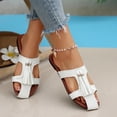thumbnail image 4 of Bkhluea Women Fringe T-Strap Slide Sandals Slip On Comfortable Footwear For Beach Travel Daily Casual Outdoor Activities, 4 of 4