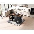 thumbnail image 2 of MAYEERTY 54.5" Farmhouse Rolling Kitchen Island with Power Outlet for Kitchen & Dining Room, Black, 2 of 6