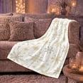thumbnail image 6 of Elegant Gold Silver Snowflake Winter, Festive Holiday Scene, Warm Flannel Blanket for Living Room and Family Room, Art Lovers Christmas Gift, Festive Home Decor, 6 of 9