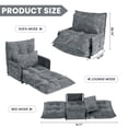 thumbnail image 2 of Centilab Adjustable Folding Sofa Couch with Pillows, 5 Position Foldable Lazy Sleeper Couch with Armrest, Multi-Functional Floor Seating for Living Room Bedroom, Single Grey, 2 of 8