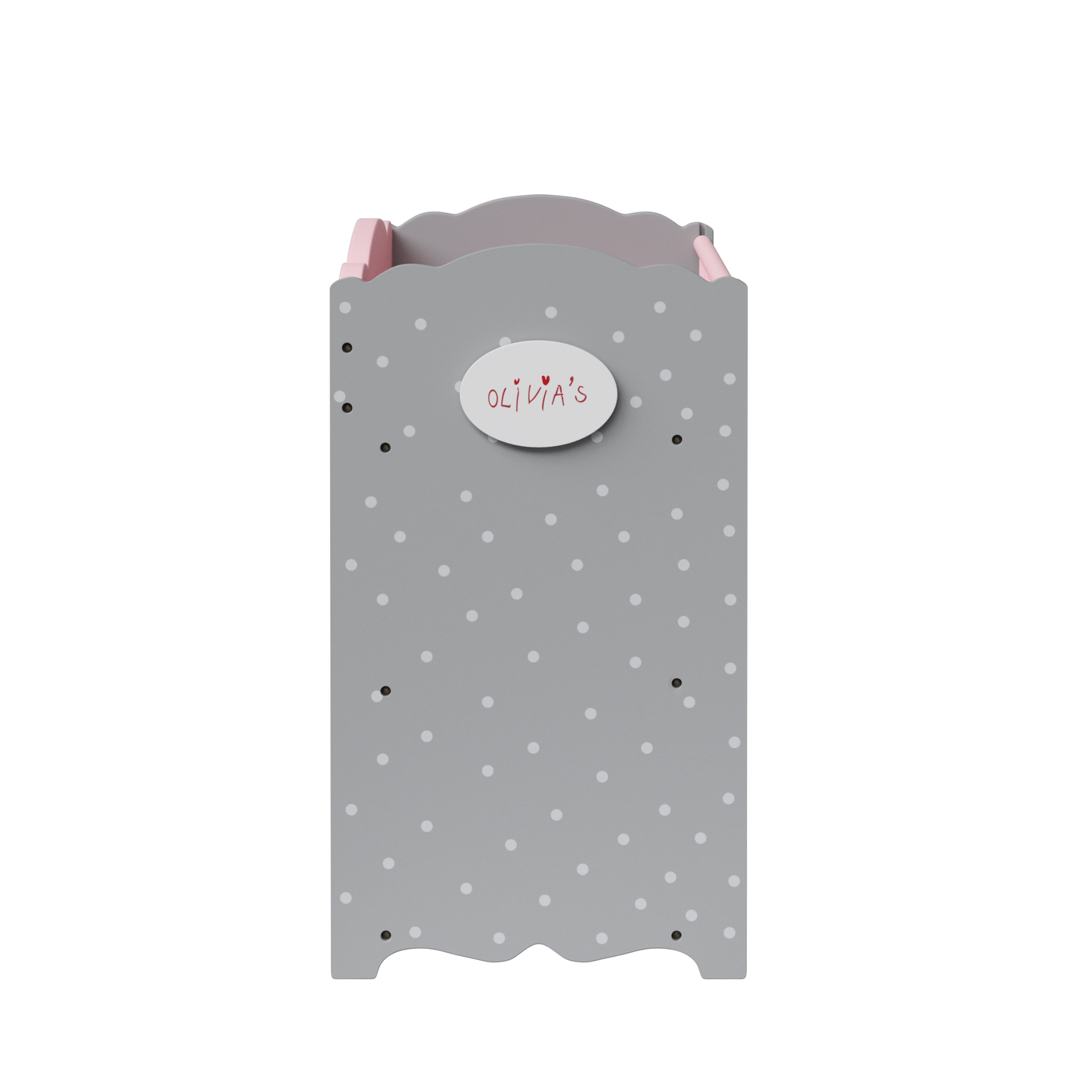 Olivia s Little World 3 in 1 Baby Doll Furniture Crib Changing Station Storage Pink Gray Walmart